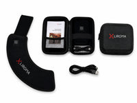 Leveringsomvang The Hoof van bovenaf: pad, open en gesloten case, kabel, handleiding