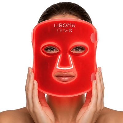Liroma GLOW rood licht masker lifestyle foto voor huidverzorging